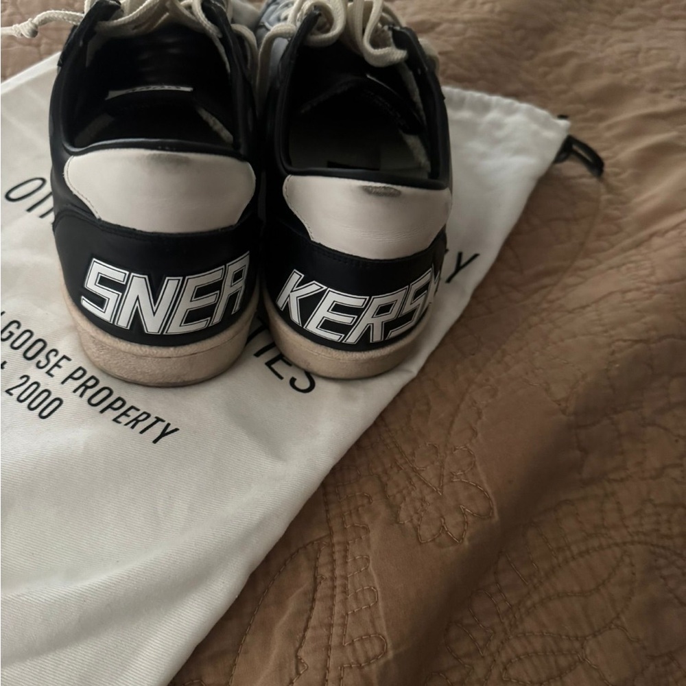 Golden Goose Black and White Sneakers Classic Design